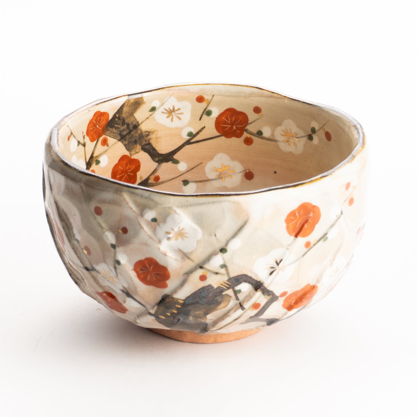 抹茶碗　紅白梅之図　俊山窯 KOTOPOTTER