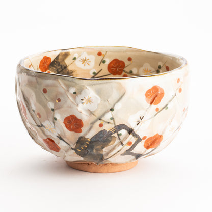 抹茶碗　紅白梅之図　俊山窯 KOTOPOTTER