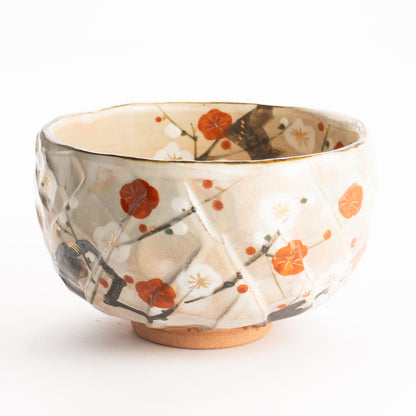 抹茶碗　紅白梅之図　俊山窯 KOTOPOTTER