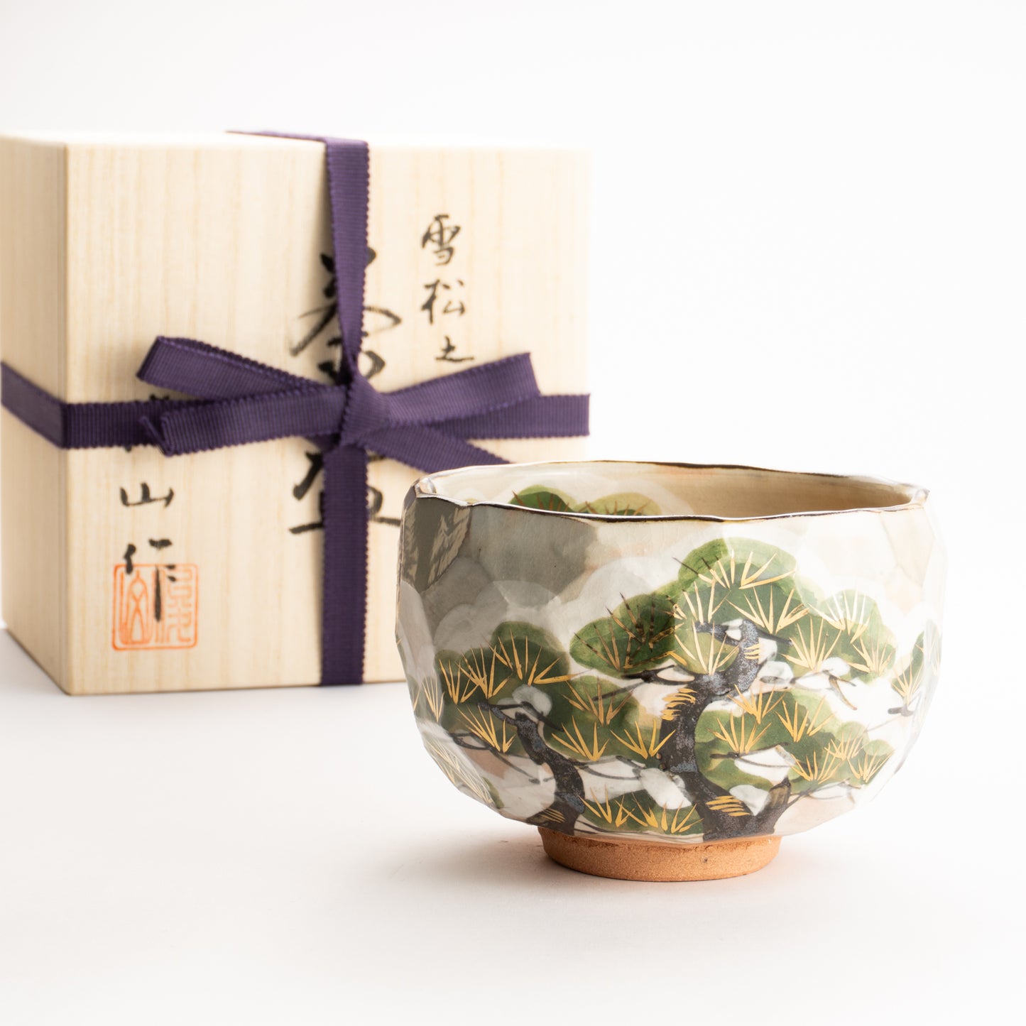 抹茶碗　雪松之図　俊山窯 KOTOPOTTER