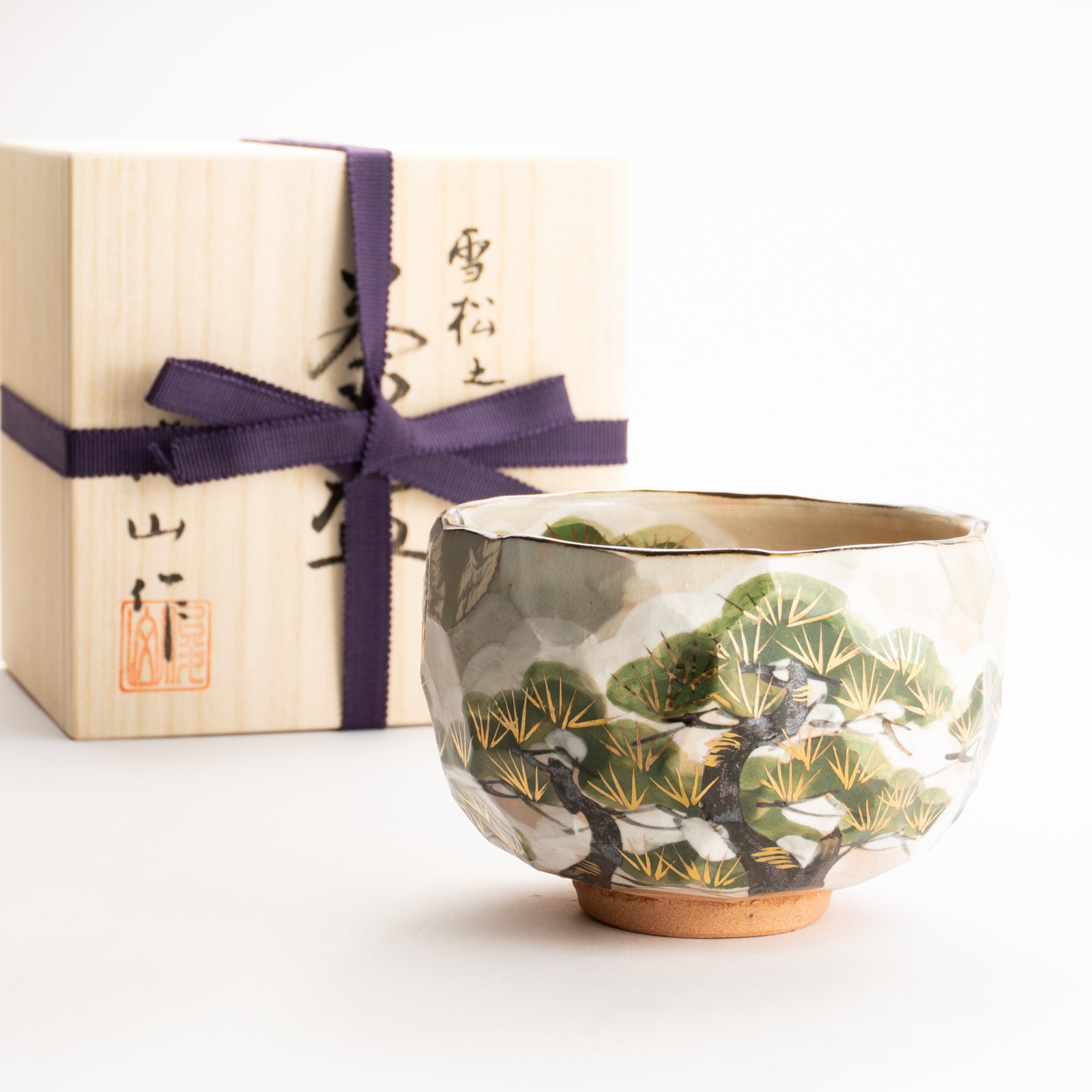 抹茶碗　雪松之図　俊山窯 KOTOPOTTER