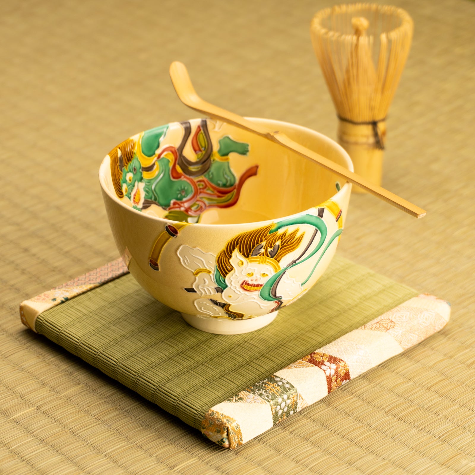 再値下げしました！　抹茶椀 京都清水烧抹茶碗风神雷神｜一如｜KOTOPOTTER