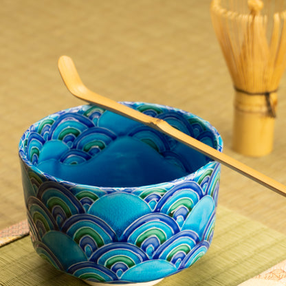 筒抹茶碗　青海波　一如 KOTOPOTTER