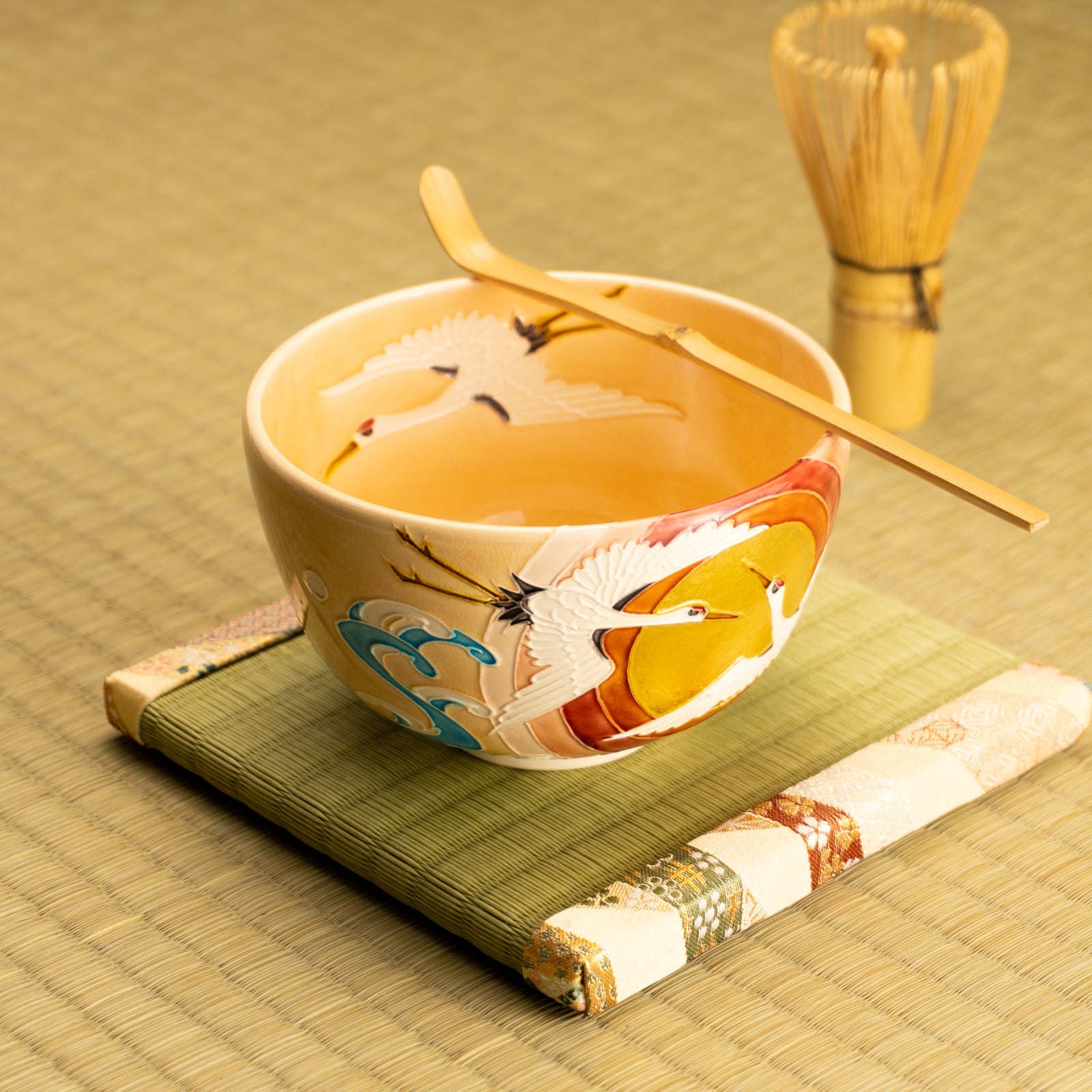 抹茶碗　交趾金彩 "旭"　一如 KOTOPOTTER