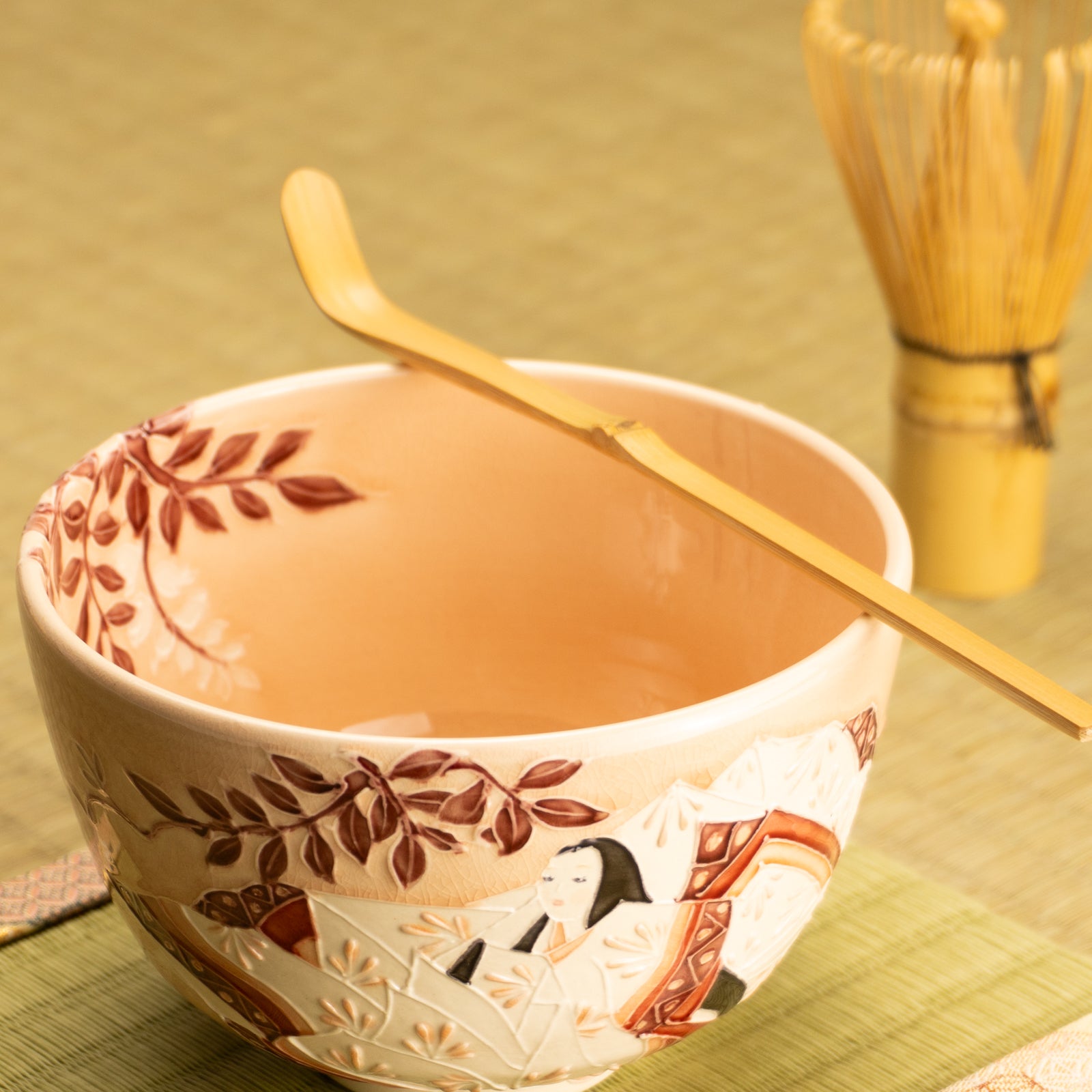 抹茶碗　紫式部と藤　一如 KOTOPOTTER