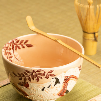 抹茶碗　紫式部と藤　一如 KOTOPOTTER