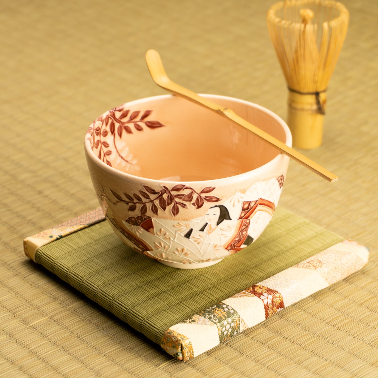 抹茶碗　紫式部と藤　一如 KOTOPOTTER