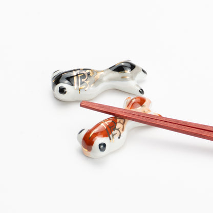 【清水焼】箸置き　金彩 出目金　赤/黒 KOTOPOTTER