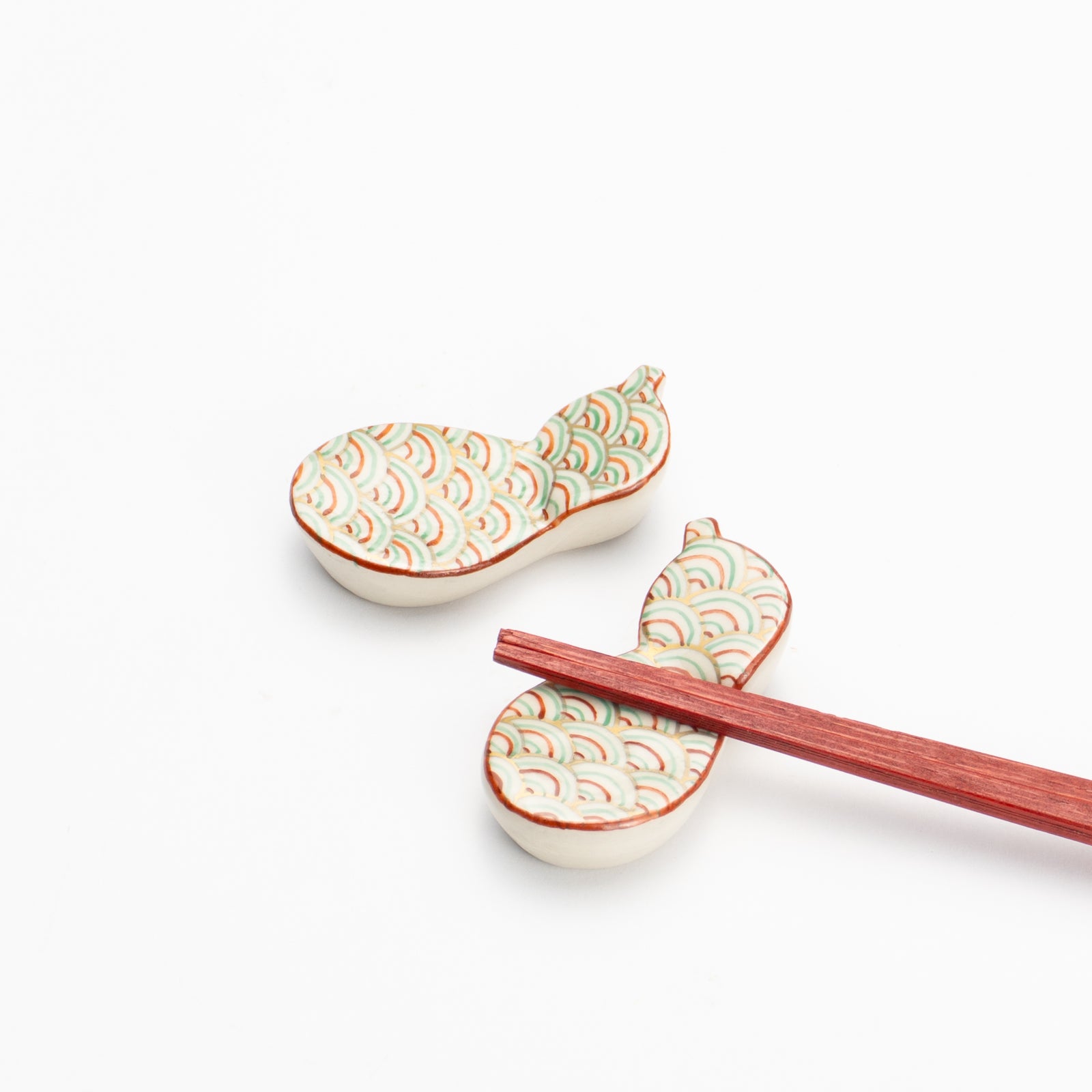 【清水焼】箸置き　ひょうたん青海波 KOTOPOTTER