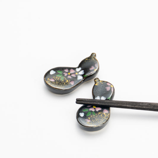 【清水焼】箸置き　ひょうたん夜桜 KOTOPOTTER