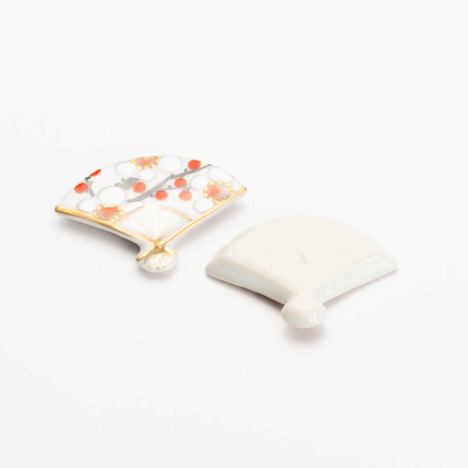 【清水焼】箸置き　扇型 梅 KOTOPOTTER