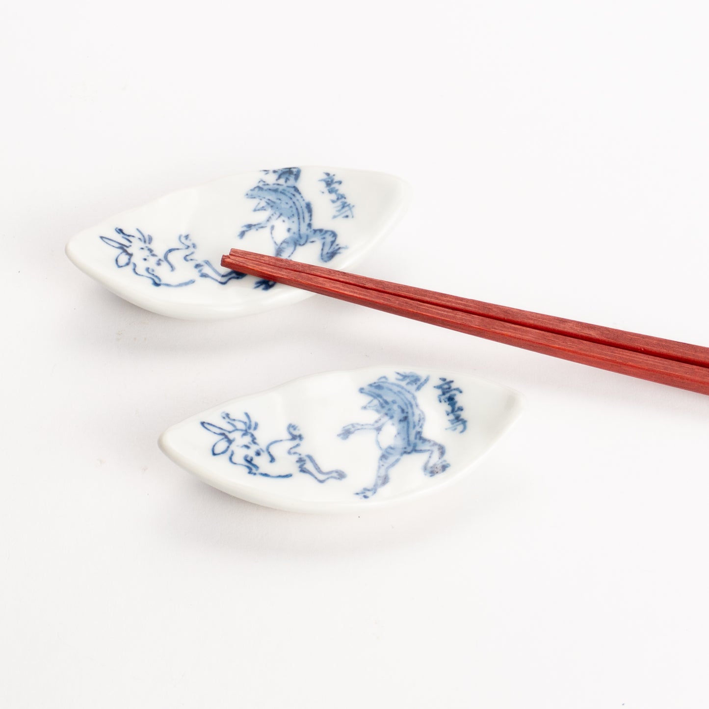 【清水焼】箸置き　木の葉型 鳥獣戯画 KOTOPOTTER