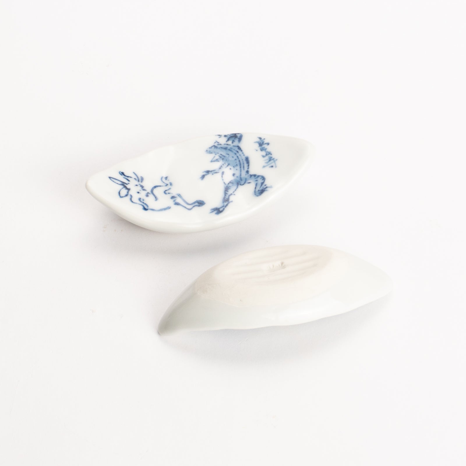 【清水焼】箸置き　木の葉型 鳥獣戯画 KOTOPOTTER