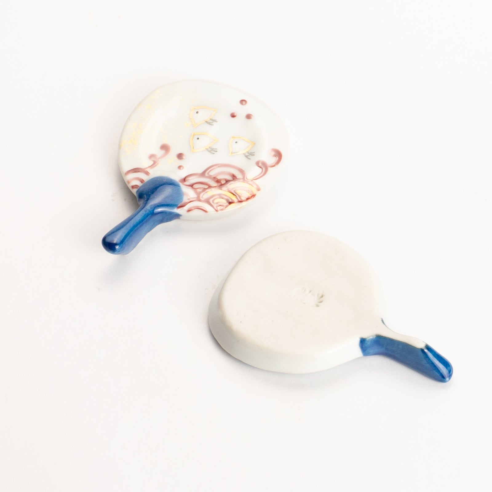 【清水焼】箸置き　波千鳥うちわ KOTOPOTTER