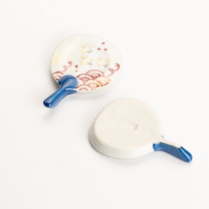 【清水焼】箸置き　波千鳥うちわ KOTOPOTTER