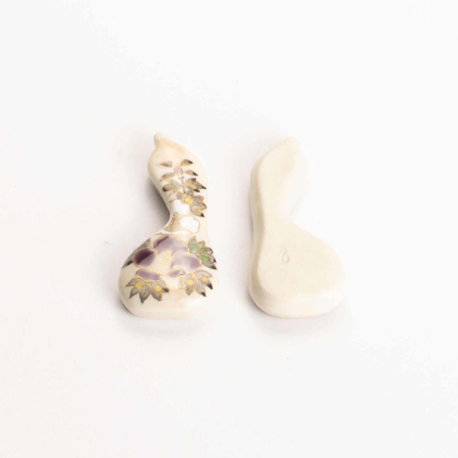 【清水焼】箸置き　紫白芙蓉 ひょうたん KOTOPOTTER