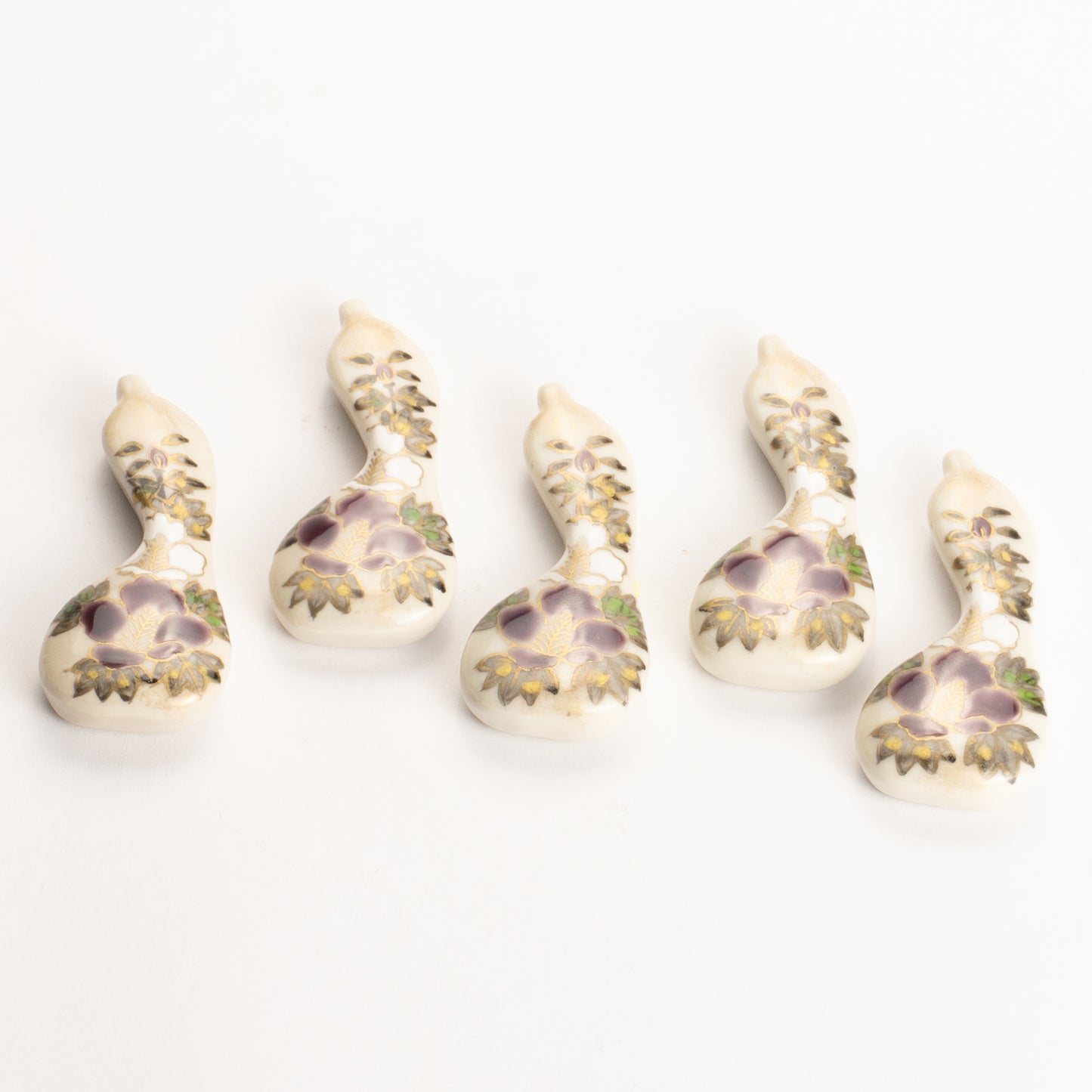 【清水焼】箸置き　紫白芙蓉 ひょうたん KOTOPOTTER