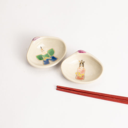 【清水焼】箸置き　貝型 お雛さま（ペア） KOTOPOTTER