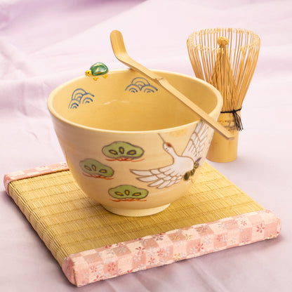 抹茶碗　鶴亀　峨山 KOTOPOTTER