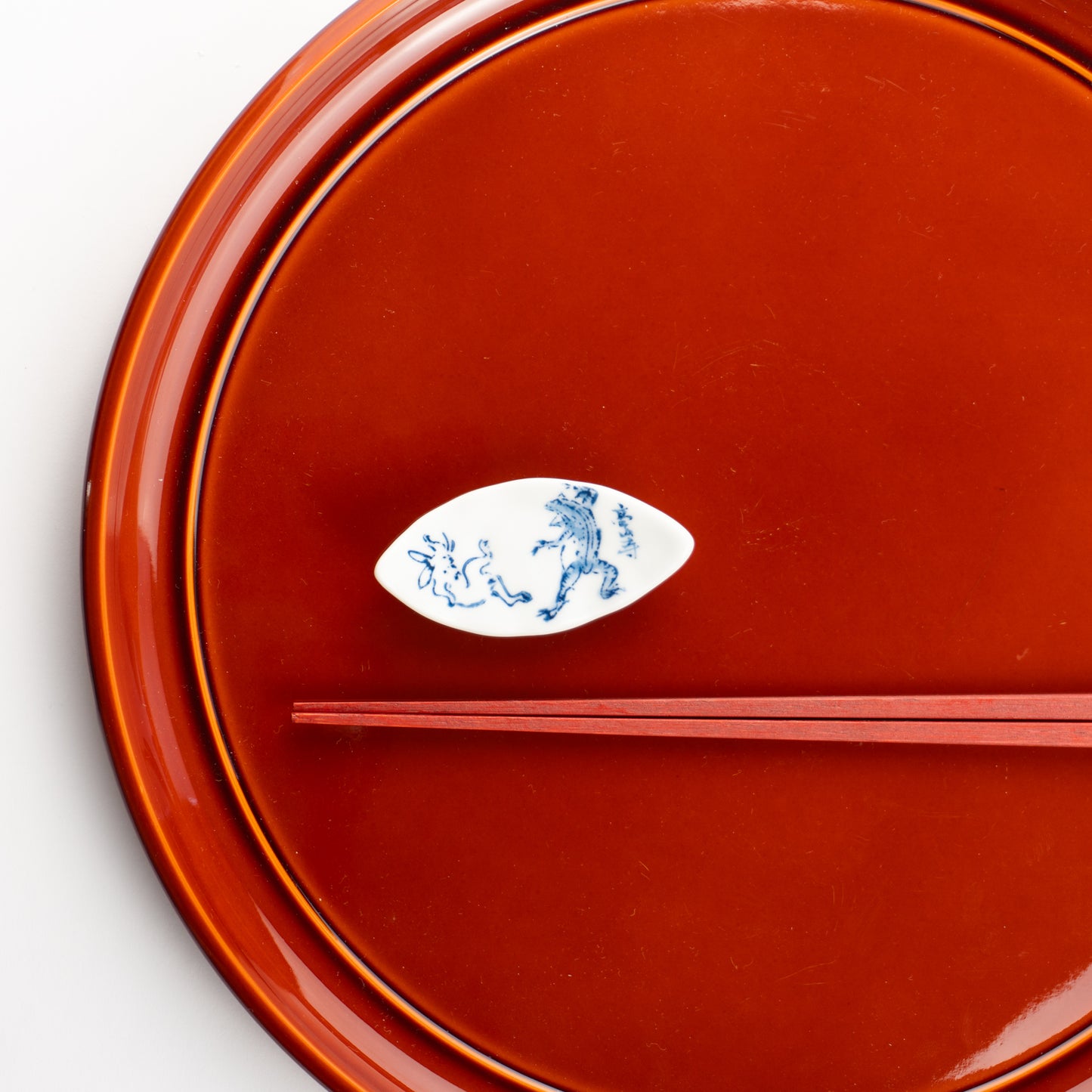 【清水焼】箸置き　木の葉型 鳥獣戯画 KOTOPOTTER