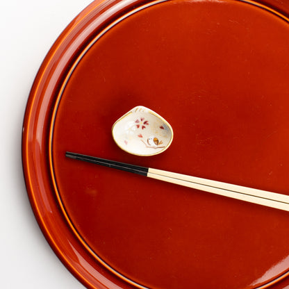 【清水焼】箸置き　貝型 シマエナガ（ペア） KOTOPOTTER