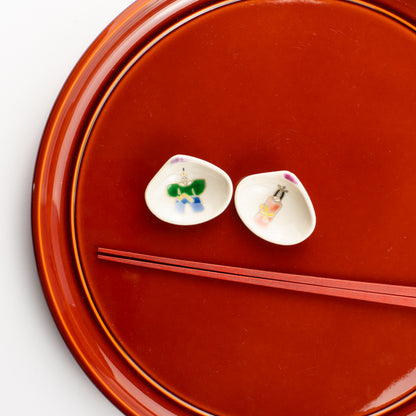 【清水焼】箸置き　貝型 お雛さま（ペア） KOTOPOTTER