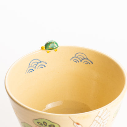 抹茶碗　鶴亀　峨山 KOTOPOTTER