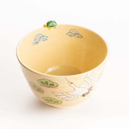 抹茶碗　鶴亀　峨山 KOTOPOTTER