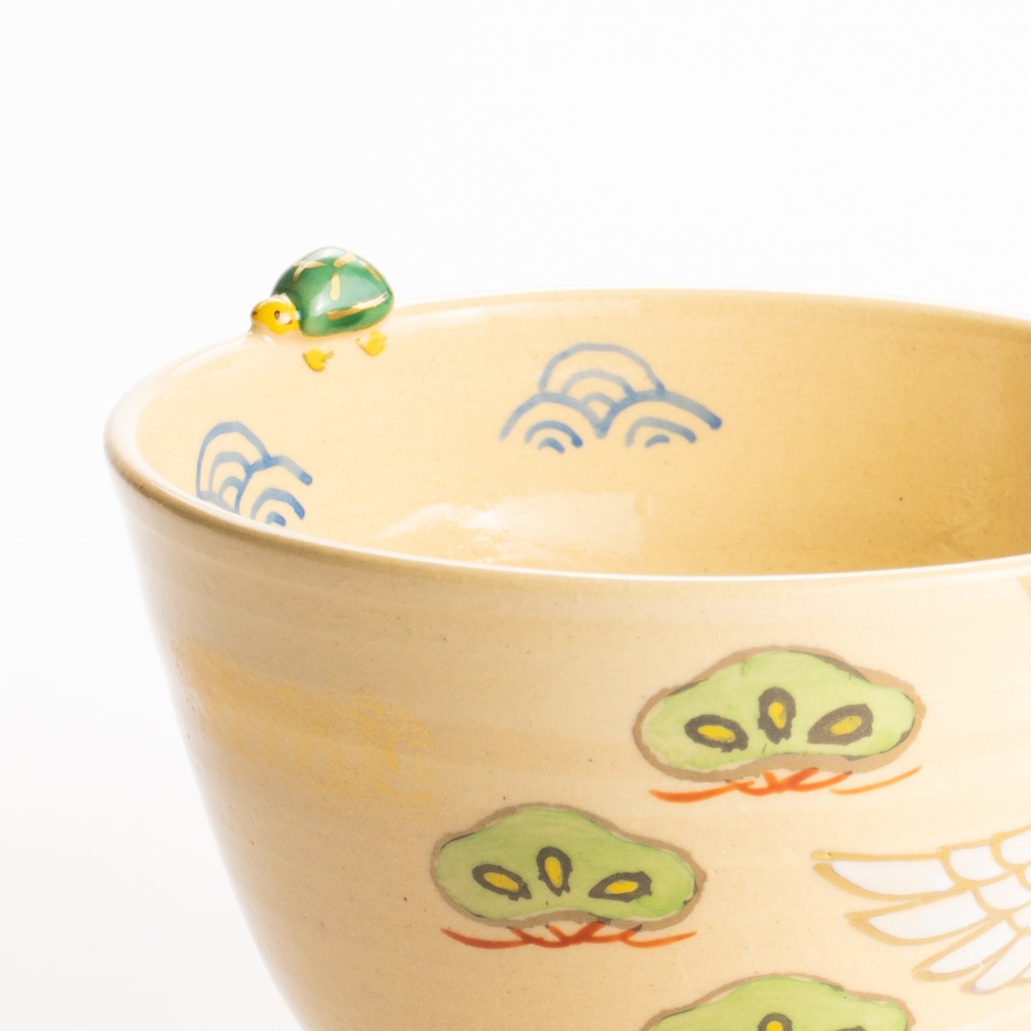 抹茶碗　鶴亀　峨山 KOTOPOTTER