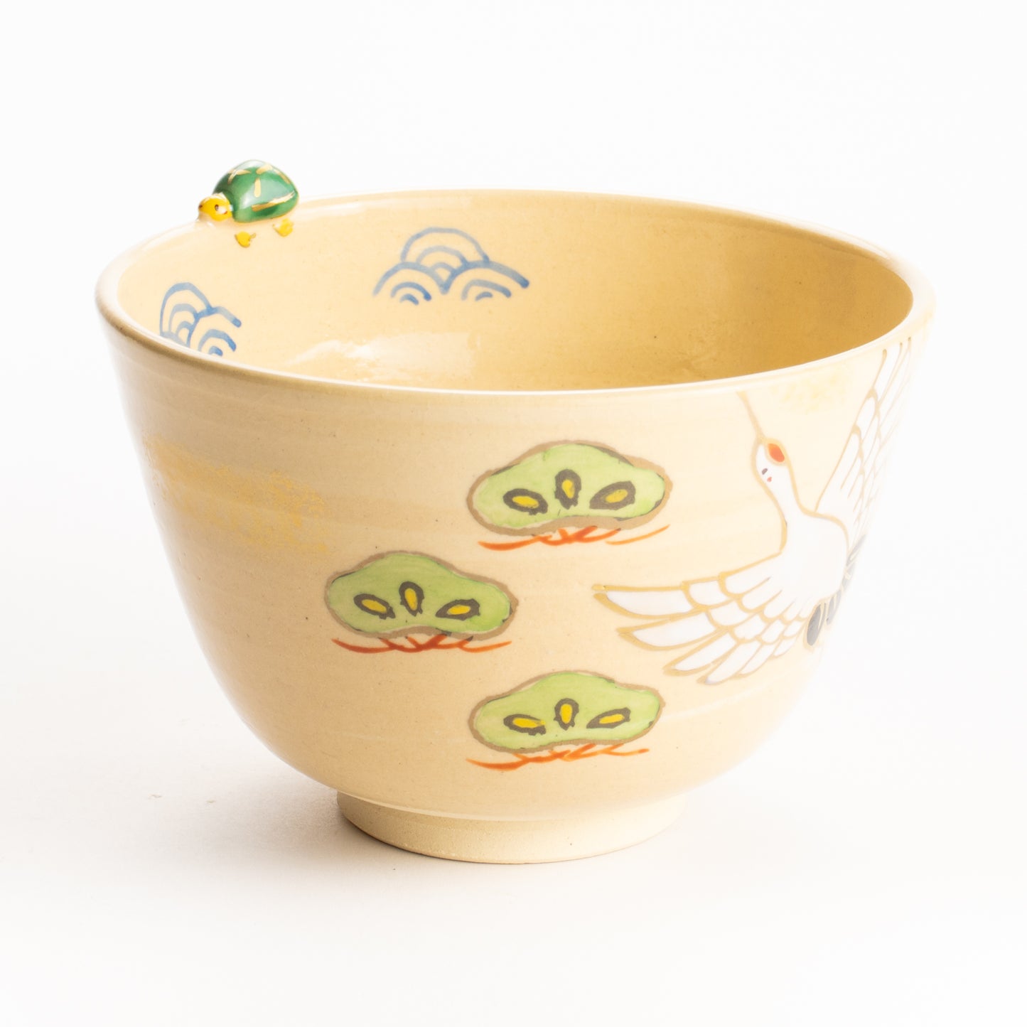 抹茶碗　鶴亀　峨山 KOTOPOTTER