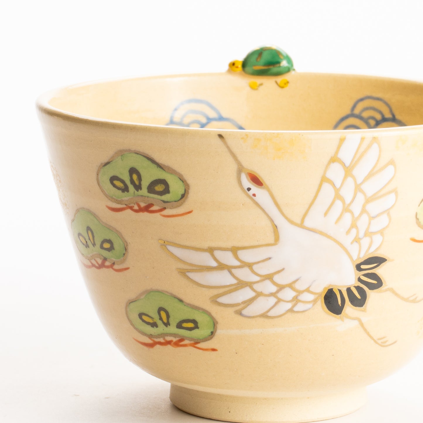 抹茶碗　鶴亀　峨山 KOTOPOTTER