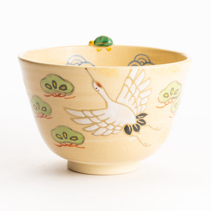 抹茶碗　鶴亀　峨山 KOTOPOTTER