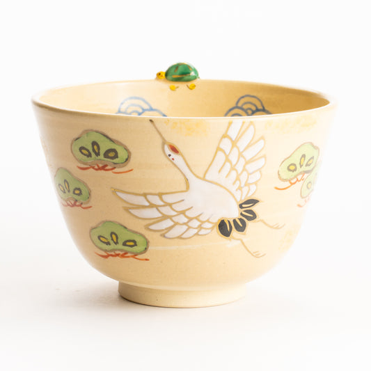 抹茶碗　鶴亀　峨山 KOTOPOTTER