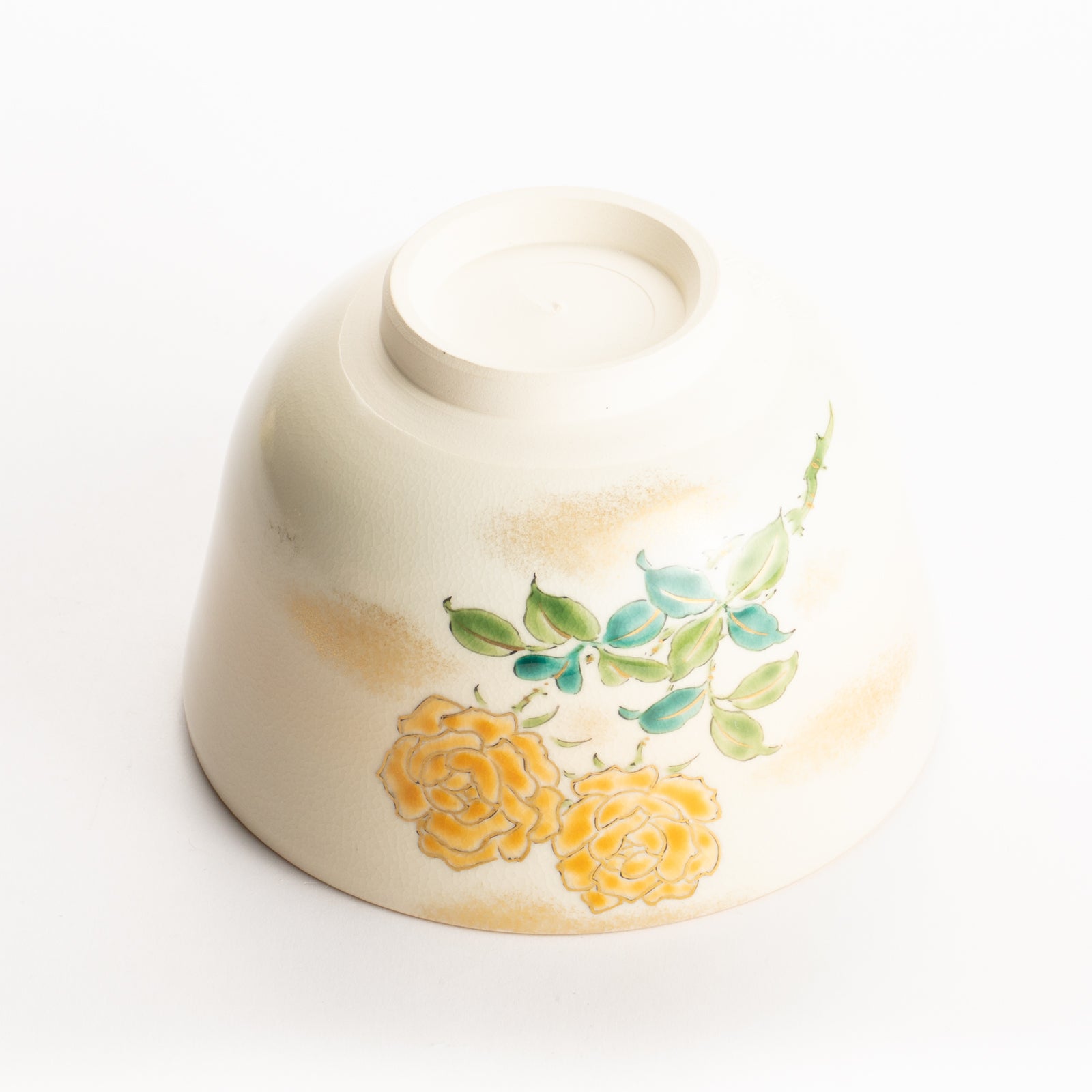 抹茶碗　黄色いバラ　陶楽 KOTOPOTTER