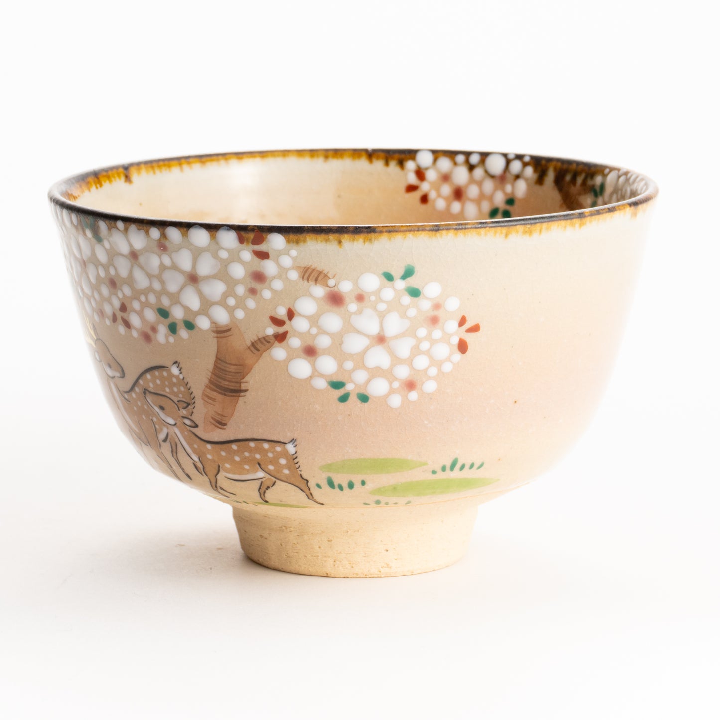 抹茶碗　桜に鹿　安徳 KOTOPOTTER