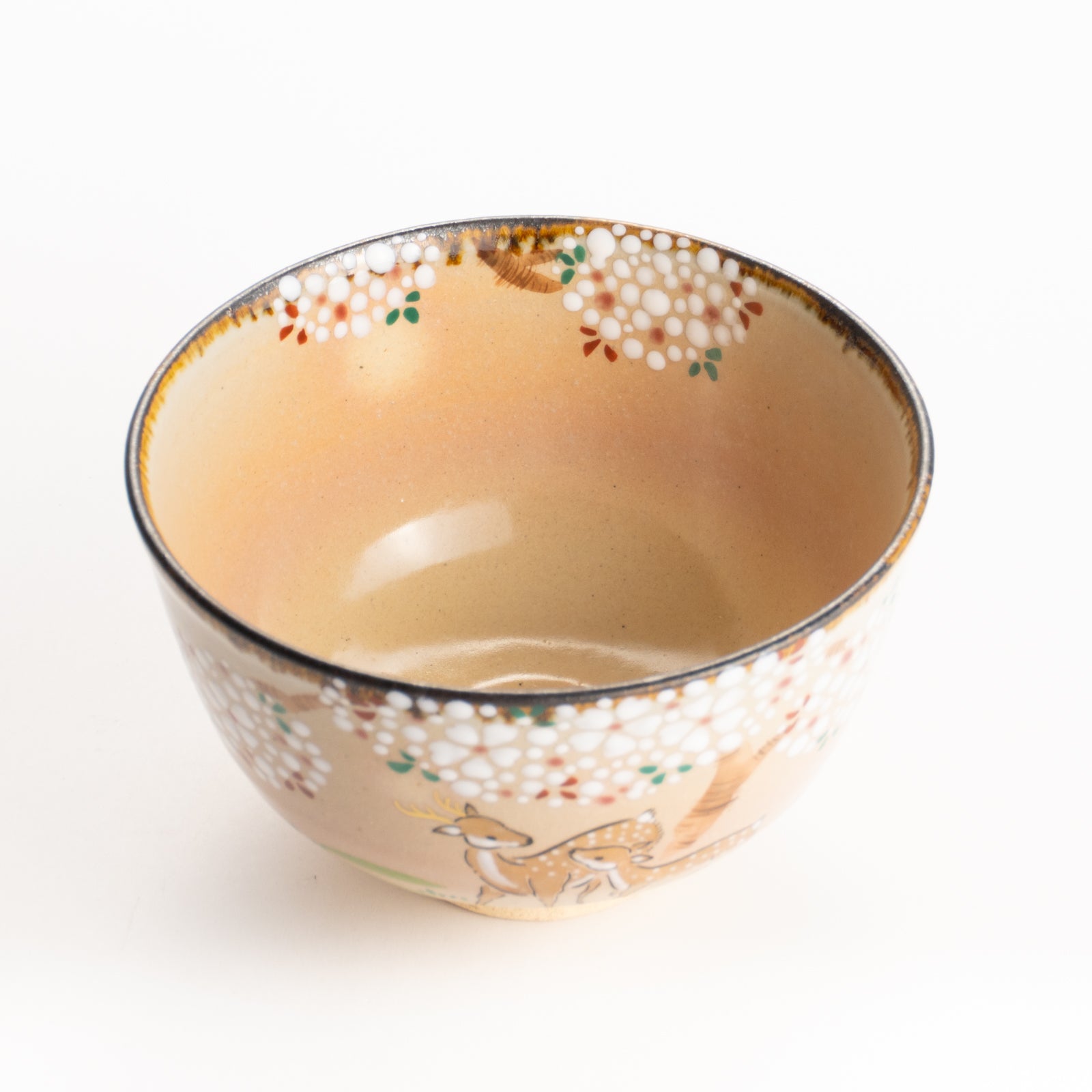京都 清水焼】抹茶碗 桜に鹿 安徳｜コトポッター