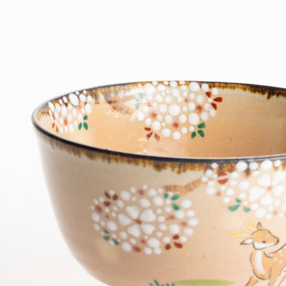 抹茶碗　桜に鹿　安徳 KOTOPOTTER