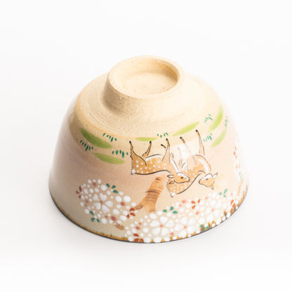 抹茶碗　桜に鹿　安徳 KOTOPOTTER