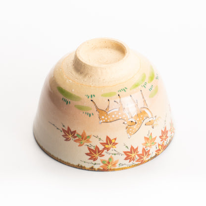 抹茶碗　紅葉に鹿　安徳 KOTOPOTTER