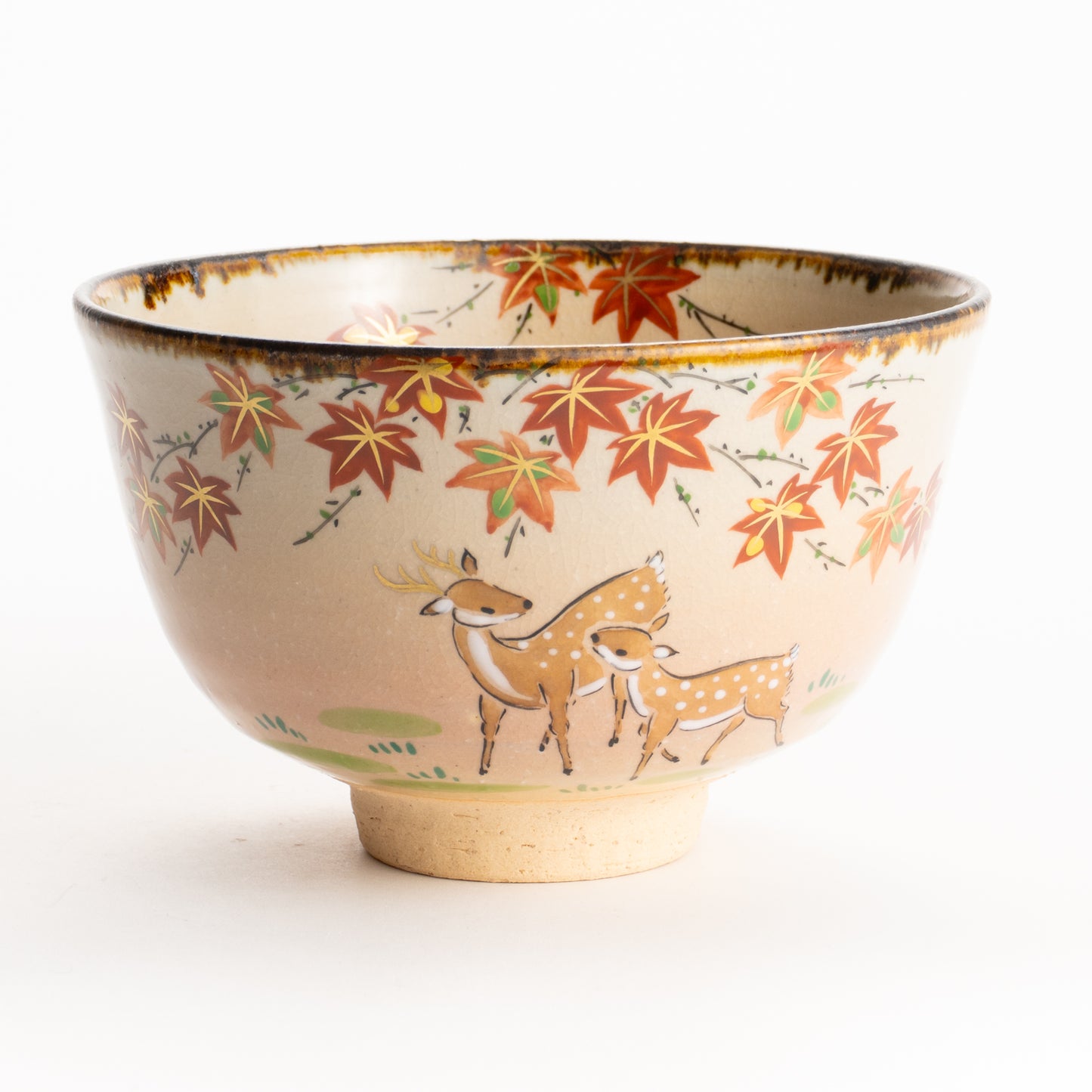 抹茶碗　紅葉に鹿　安徳 KOTOPOTTER