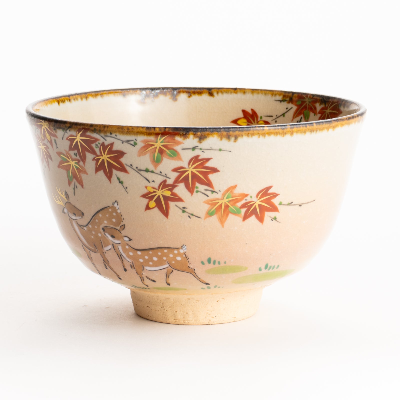抹茶碗　紅葉に鹿　安徳 KOTOPOTTER