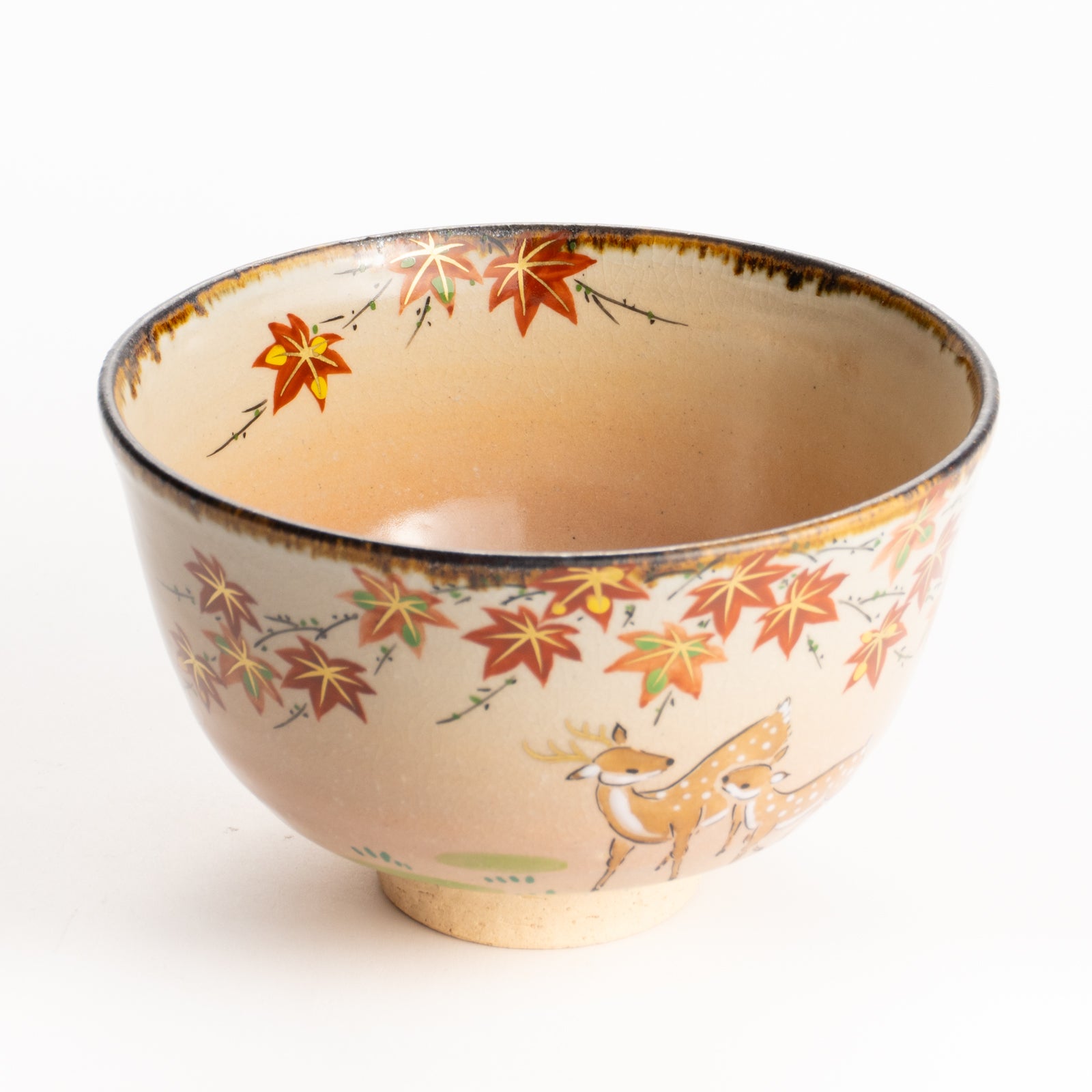 抹茶碗　紅葉に鹿　安徳 KOTOPOTTER