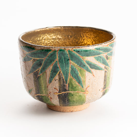 抹茶碗　灰釉内金"青竹"　良二 KOTOPOTTER