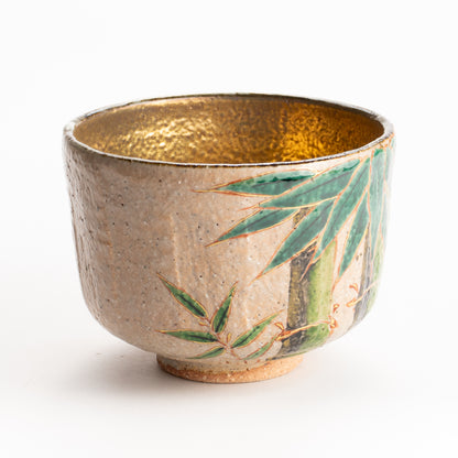 抹茶碗　灰釉内金"青竹"　良二 KOTOPOTTER