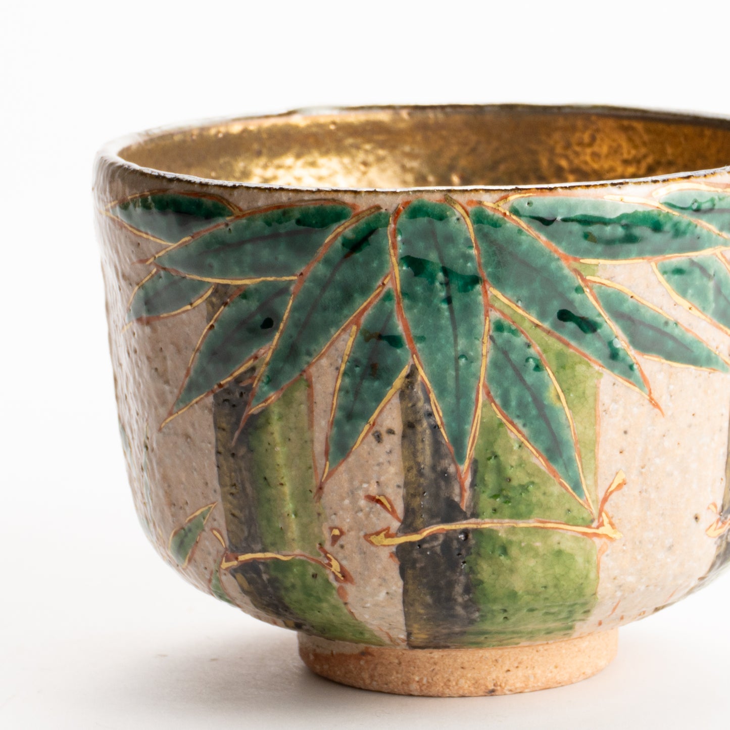 抹茶碗　灰釉内金"青竹"　良二 KOTOPOTTER