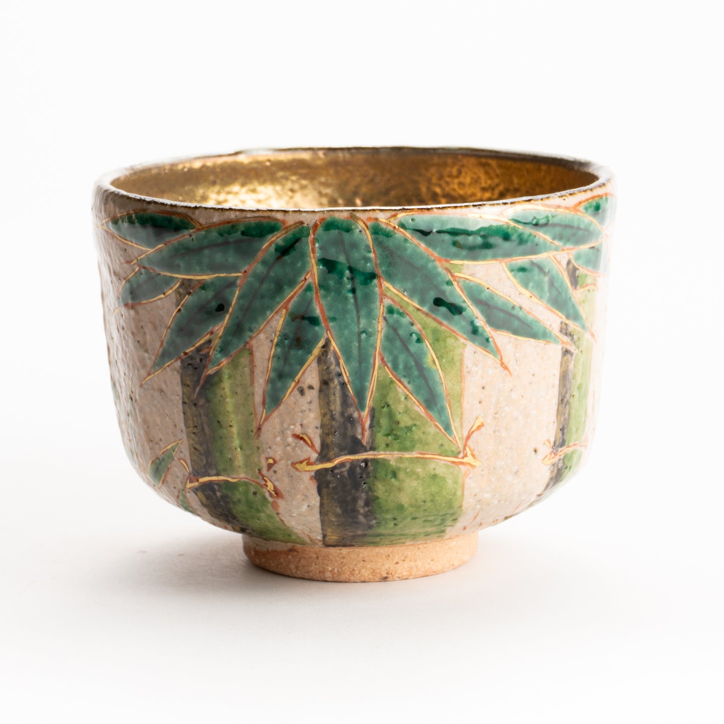 抹茶碗　灰釉内金"青竹"　良二 KOTOPOTTER