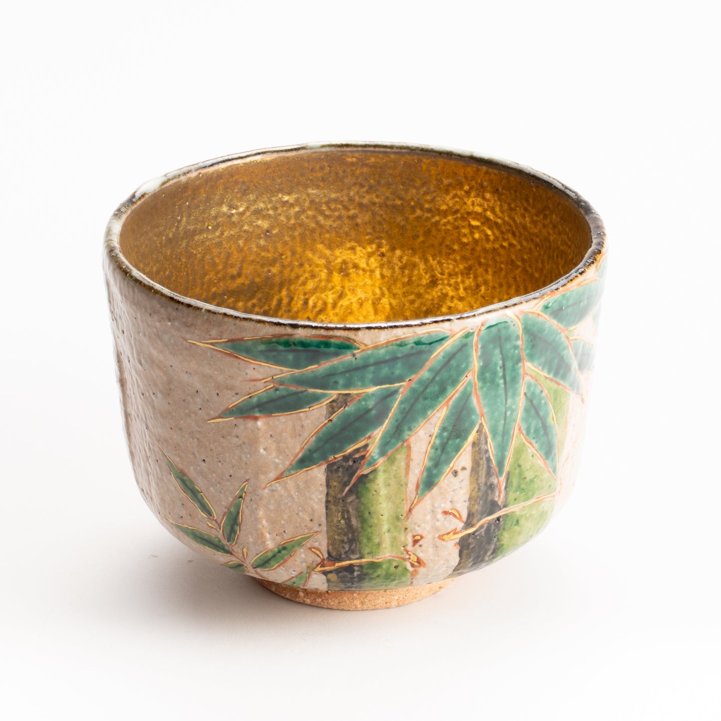 抹茶碗　灰釉内金"青竹"　良二 KOTOPOTTER