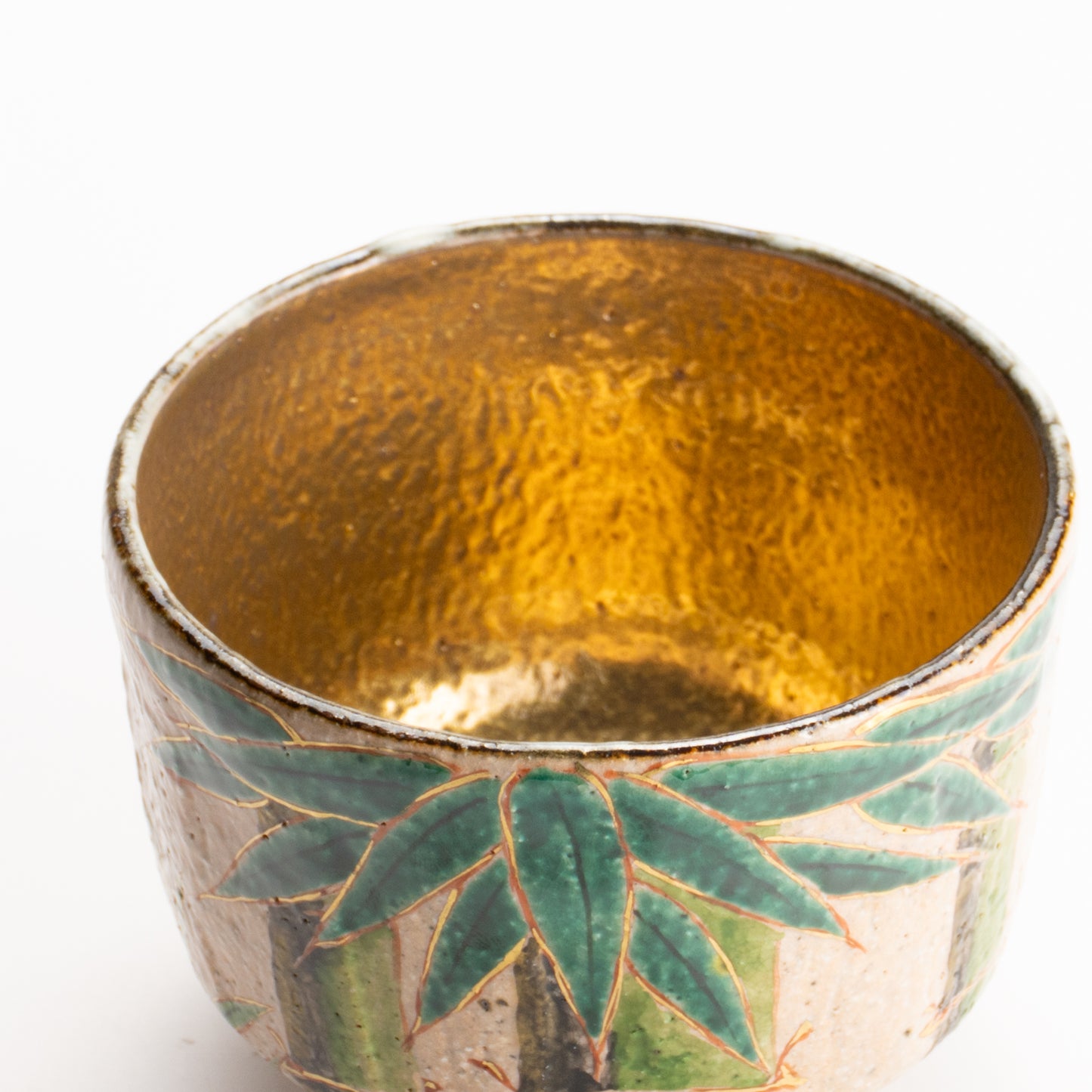 抹茶碗　灰釉内金"青竹"　良二 KOTOPOTTER