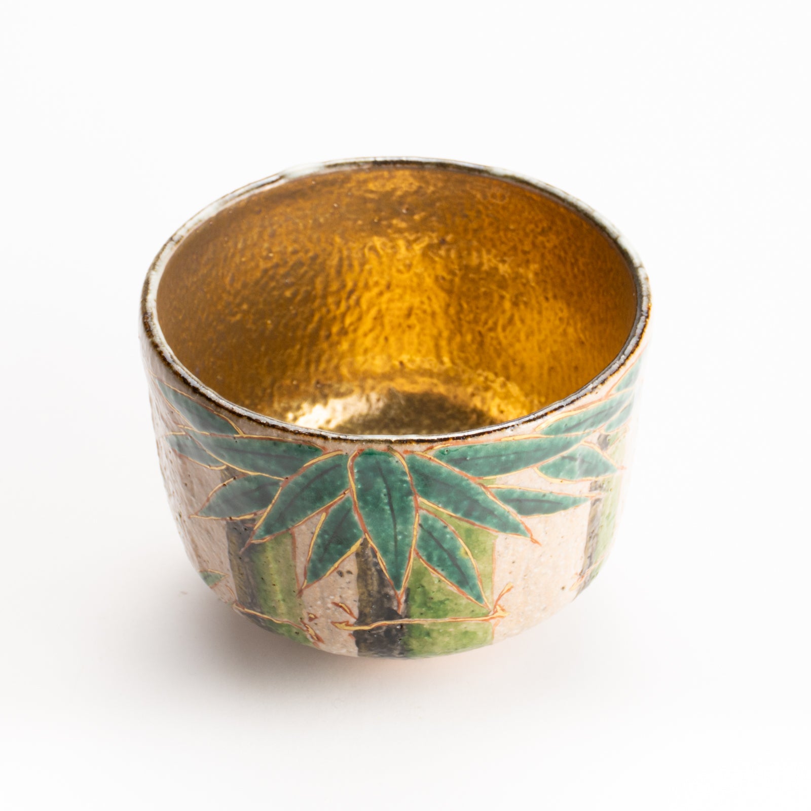 抹茶碗　灰釉内金"青竹"　良二 KOTOPOTTER