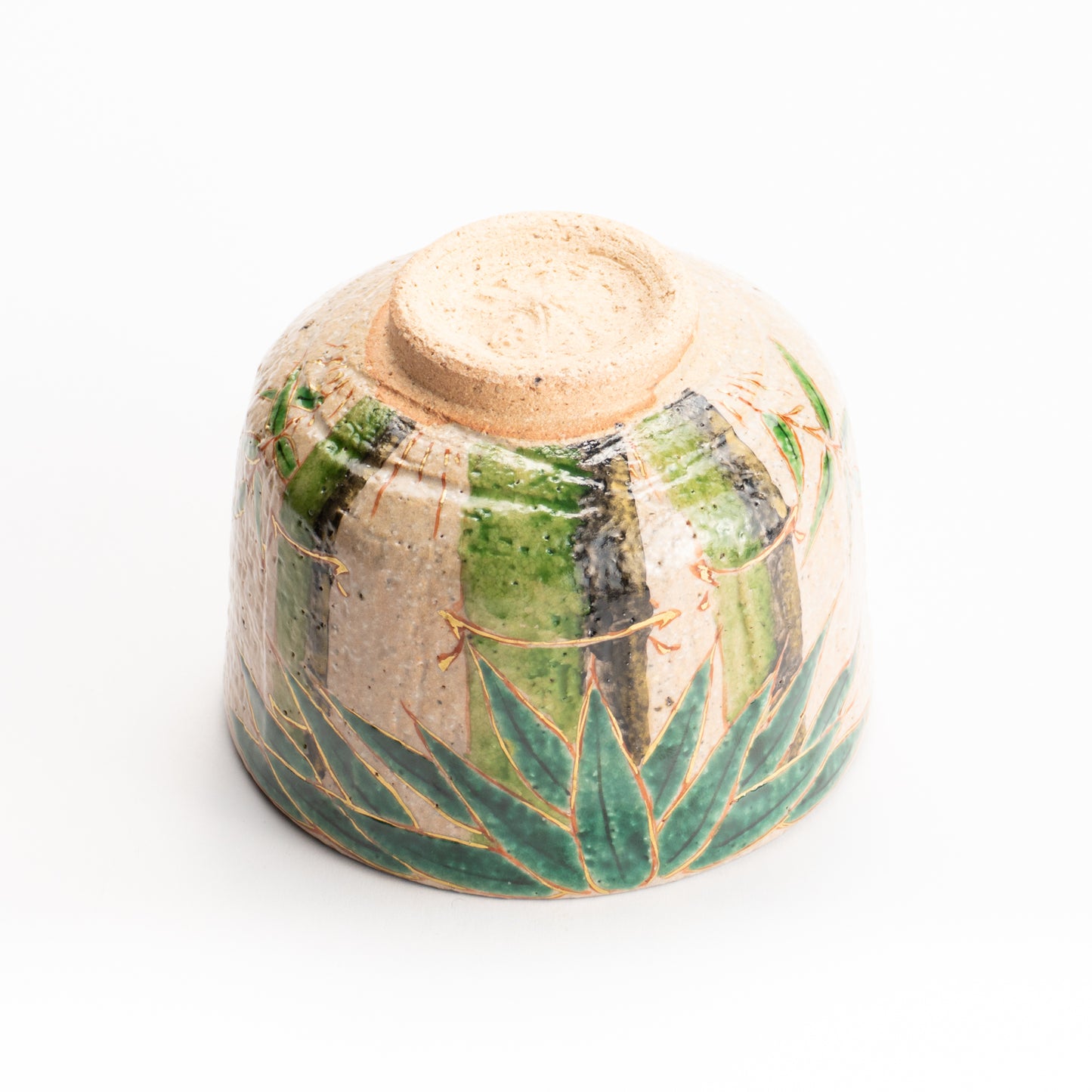 抹茶碗　灰釉内金"青竹"　良二 KOTOPOTTER